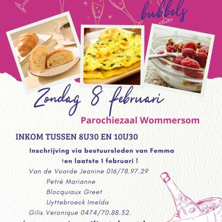 Femma's ontbijt met bubbels (enkel via inschrijving) © Femma Wommersom